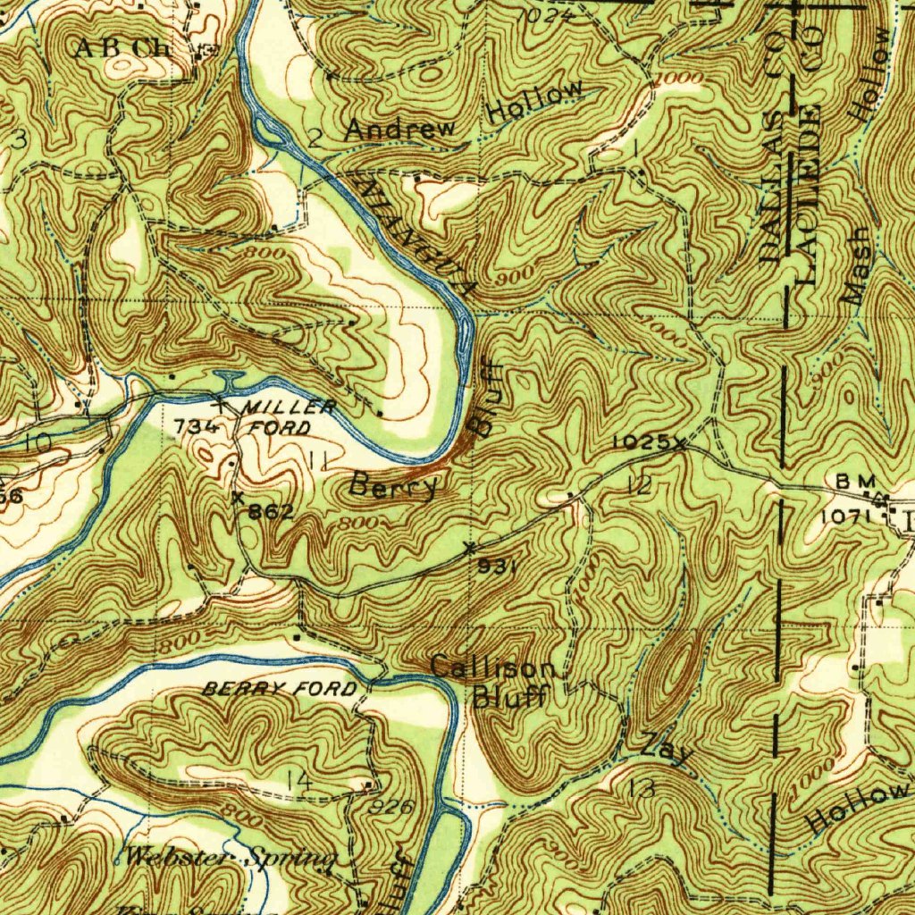 Macks Creek, MO (1939, 62500Scale) Map by United States Geological