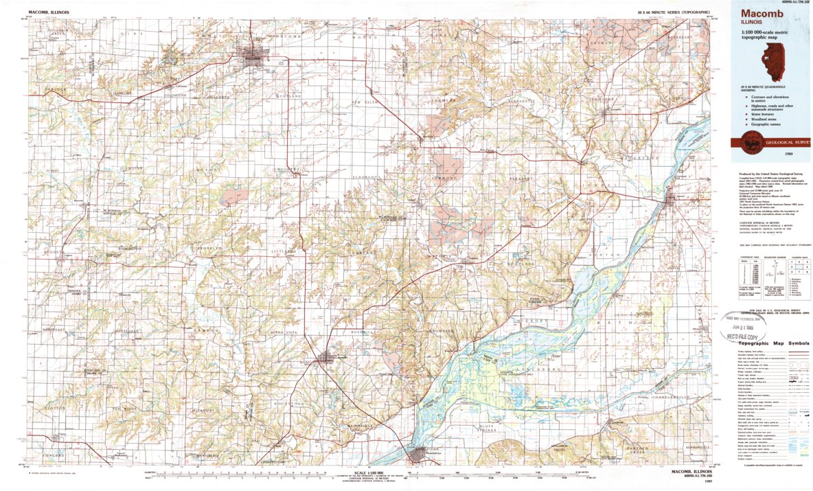 Macomb, IL (1989, 100000-Scale) Map by United States Geological Survey ...