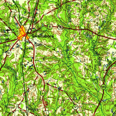 United States Geological Survey Macon, GA (1958, 250000-Scale) digital map