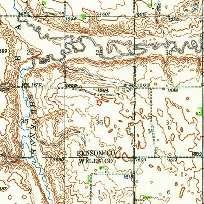 United States Geological Survey Maddock, ND (1943, 62500-Scale) digital map