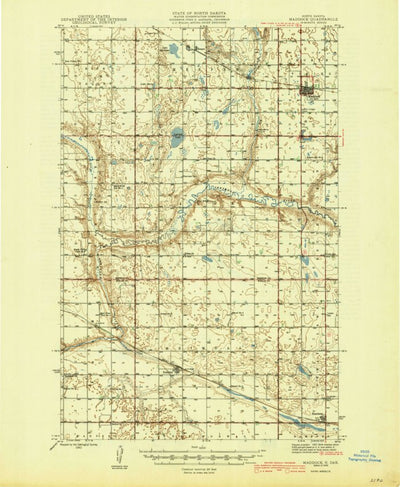 United States Geological Survey Maddock, ND (1945, 62500-Scale) digital map