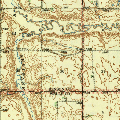 United States Geological Survey Maddock, ND (1945, 62500-Scale) digital map