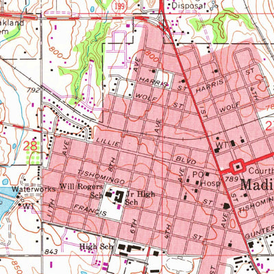 United States Geological Survey Madill, OK (1963, 24000-Scale) digital map