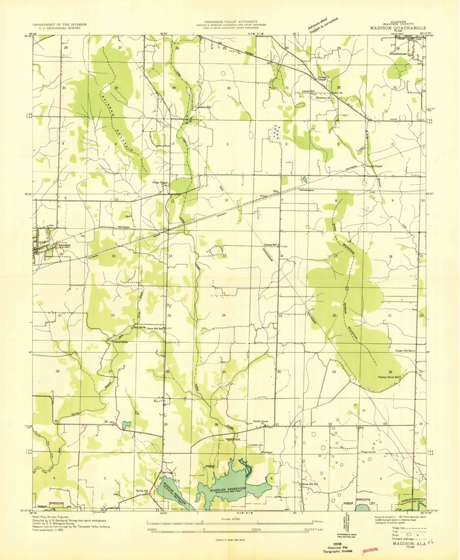 Madison, AL (1936, 24000-Scale) Map by United States Geological Survey ...
