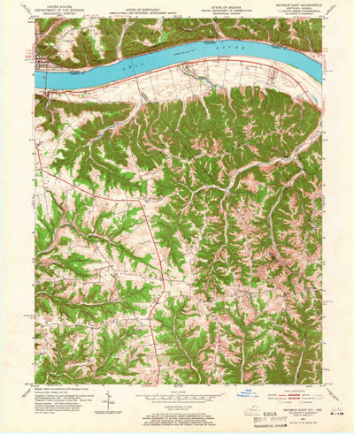 United States Geological Survey Madison East, IN-KY (1953, 24000-Scale) digital map