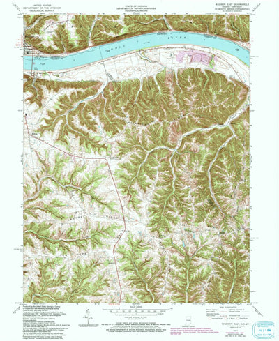 United States Geological Survey Madison East, IN-KY (1971, 24000-Scale) digital map