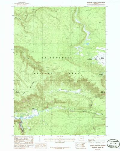 United States Geological Survey Madison Junction, WY (1986, 24000-Scale) digital map