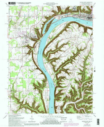 United States Geological Survey Madison West, IN-KY (1964, 24000-Scale) digital map
