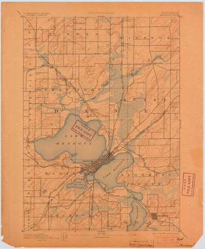 United States Geological Survey Madison, WI (1892, 62500-Scale) digital map