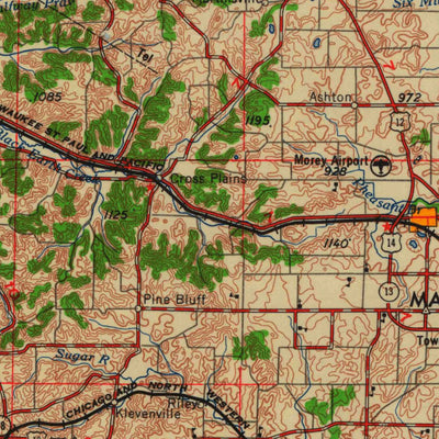 United States Geological Survey Madison, WI (1960, 250000-Scale) digital map
