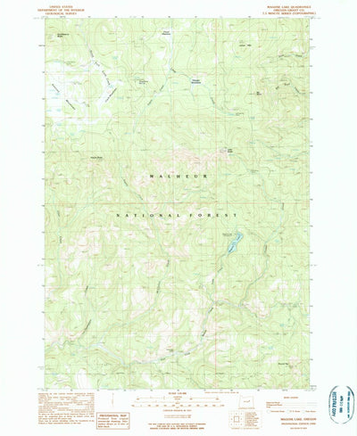 United States Geological Survey Magone Lake, OR (1990, 24000-Scale) digital map
