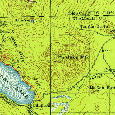 United States Geological Survey Maiden Peak, OR (1930, 125000-Scale) digital map