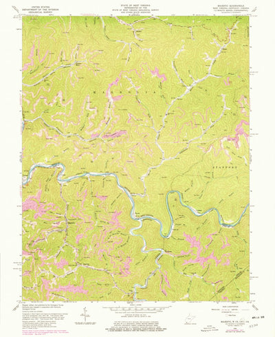 United States Geological Survey Majestic, KY-WV-VA (1964, 24000-Scale) digital map