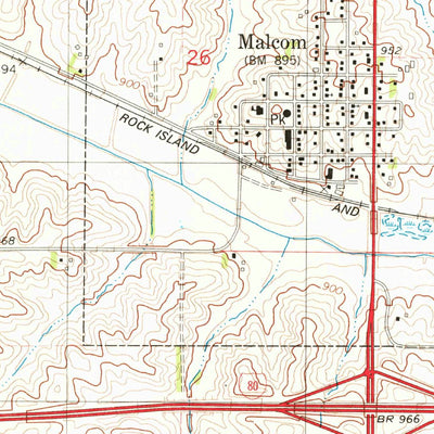 United States Geological Survey Malcom, IA (1979, 24000-Scale) digital map