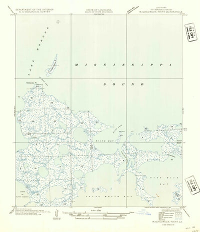 United States Geological Survey Malheureux Point, LA (1954, 31680-Scale) digital map