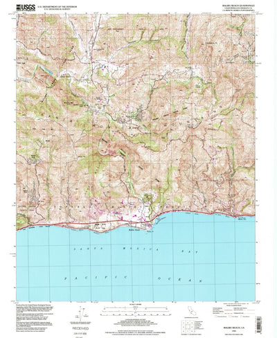 United States Geological Survey Malibu Beach, CA (1995, 24000-Scale) digital map