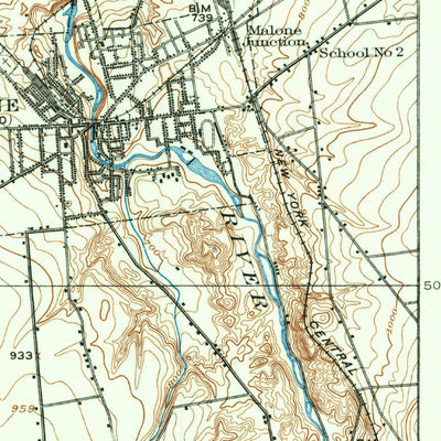 United States Geological Survey Malone, NY (1915, 62500-Scale) digital map