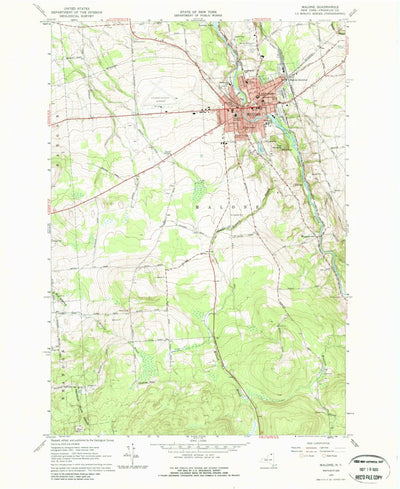 United States Geological Survey Malone, NY (1964, 24000-Scale) digital map