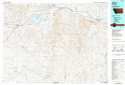 United States Geological Survey Malta, MT (1984, 100000-Scale) digital map