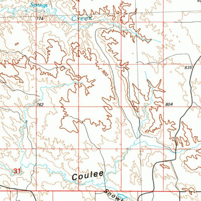 United States Geological Survey Malta, MT (1984, 100000-Scale) digital map