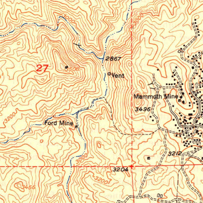 United States Geological Survey Mammoth, AZ (1949, 24000-Scale) digital map