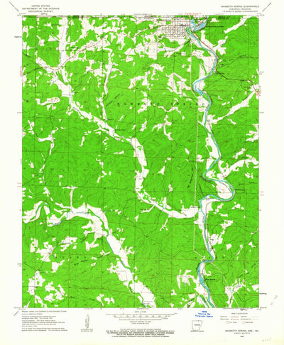 United States Geological Survey Mammoth Spring, AR-MO (1962, 24000-Scale) digital map