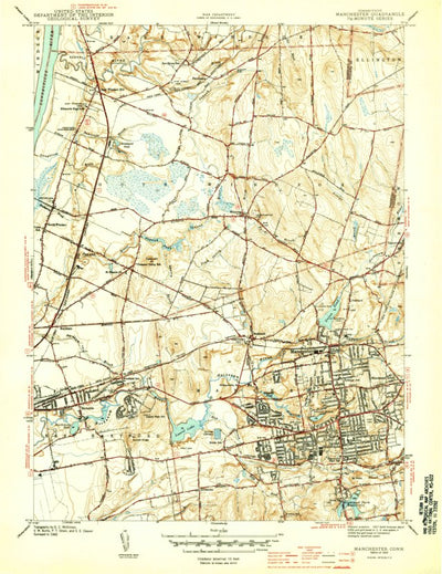 United States Geological Survey Manchester, CT (1944, 31680-Scale) digital map