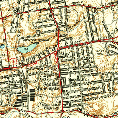 United States Geological Survey Manchester, CT (1944, 31680-Scale) digital map