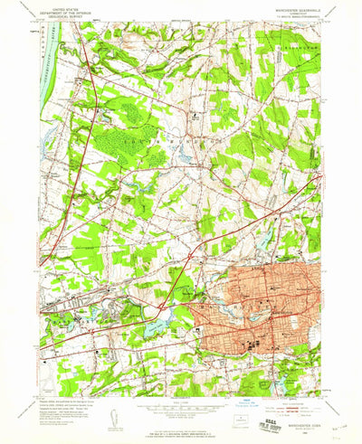 United States Geological Survey Manchester, CT (1952, 24000-Scale) digital map