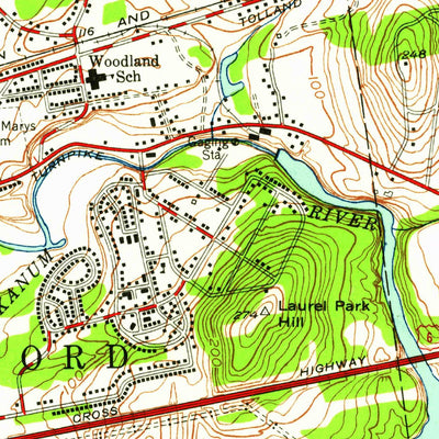 United States Geological Survey Manchester, CT (1952, 24000-Scale) digital map