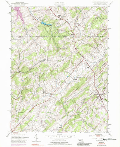 United States Geological Survey Manchester, MD-PA (1953, 24000-Scale) digital map