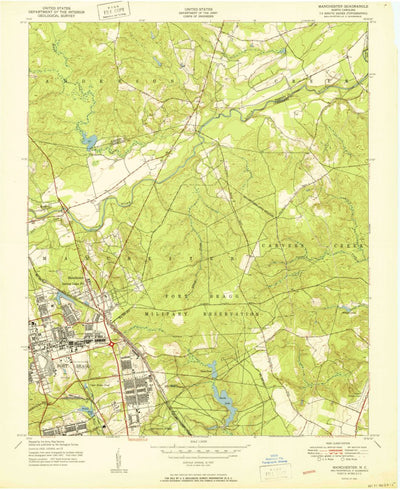 United States Geological Survey Manchester, NC (1950, 24000-Scale) digital map