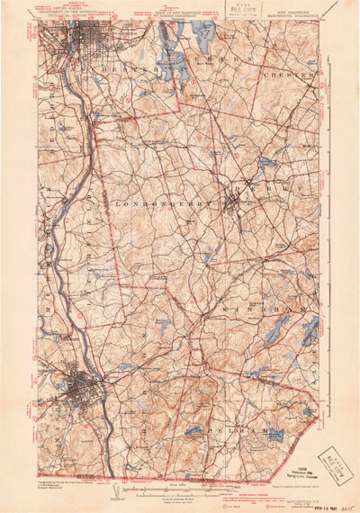 United States Geological Survey Manchester, NH (1941, 62500-Scale) digital map