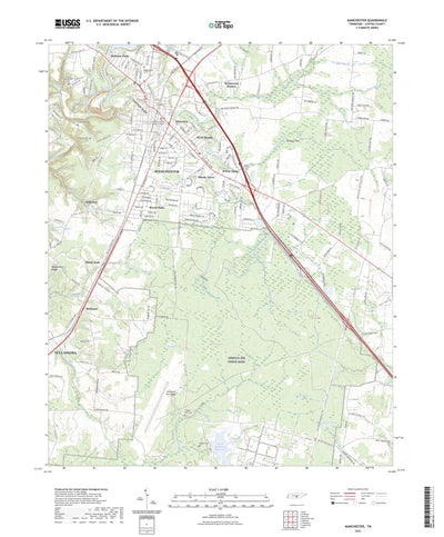 United States Geological Survey Manchester, TN (2022, 24000-Scale) digital map