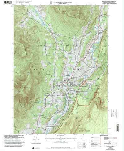 United States Geological Survey Manchester, VT (1997, 24000-Scale) digital map