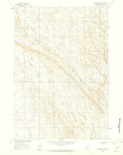 United States Geological Survey Manderson NE, WY (1960, 24000-Scale) digital map