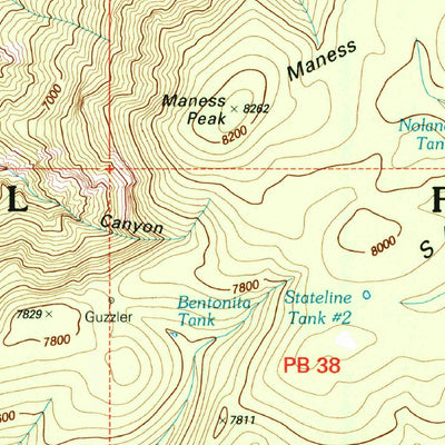 United States Geological Survey Maness Peak, AZ-NM (1997, 24000-Scale) digital map