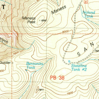 United States Geological Survey Maness Peak, AZ-NM (2005, 24000-Scale) digital map