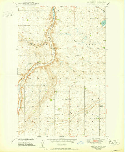 United States Geological Survey Manfred NW, ND (1950, 24000-Scale) digital map