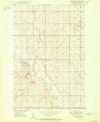 United States Geological Survey Manfred SE, ND (1950, 24000-Scale) digital map