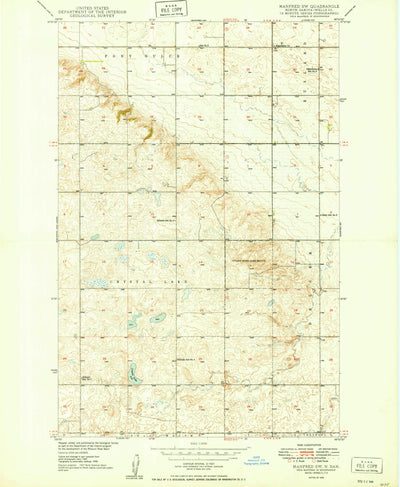 United States Geological Survey Manfred SW, ND (1949, 24000-Scale) digital map