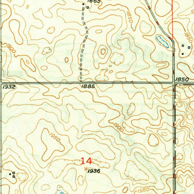 United States Geological Survey Manfred SW, ND (1949, 24000-Scale) digital map
