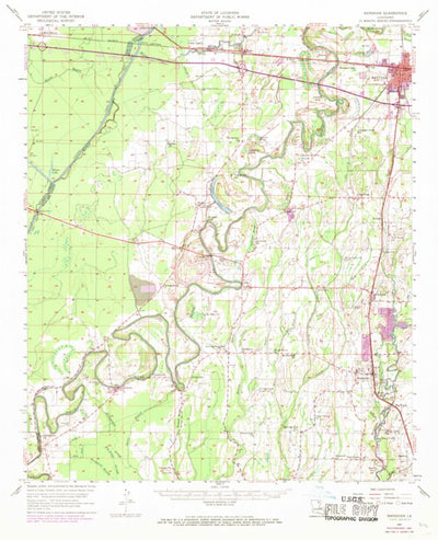 United States Geological Survey Mangham, LA (1957, 62500-Scale) digital map