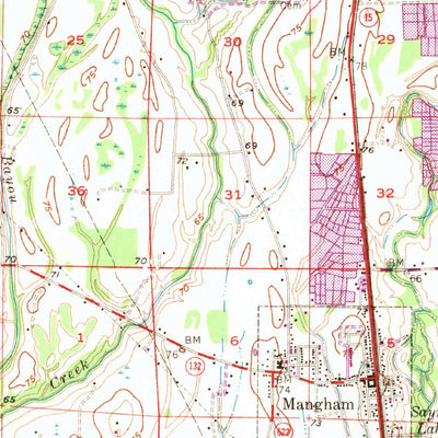 United States Geological Survey Mangham, LA (1957, 62500-Scale) digital map