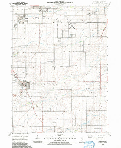 United States Geological Survey Manhattan, IL (1990, 24000-Scale) digital map