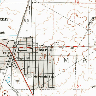 United States Geological Survey Manhattan, IL (1990, 24000-Scale) digital map