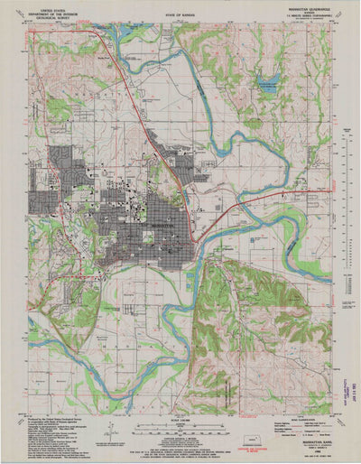 United States Geological Survey Manhattan, KS (1982, 24000-Scale) digital map