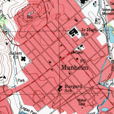United States Geological Survey Manheim, PA (1997, 24000-Scale) digital map
