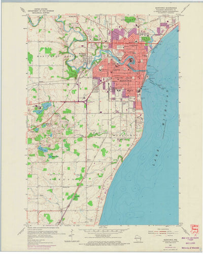 United States Geological Survey Manitowoc, WI (1954, 24000-Scale) digital map