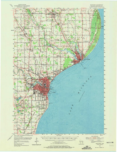 United States Geological Survey Manitowoc, WI (1954, 62500-Scale) digital map
